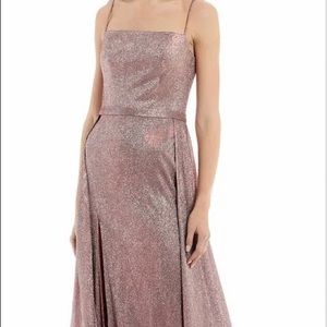 Glamour by Terani Couture Spaghetti- Strap Evening Gown